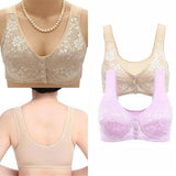 Women Front Button Bra Large Size Thin Brassiere Mother's Cotton Wireless Sleep Bra Anti-sagging MartLion   