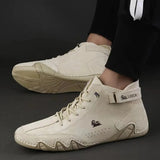 Leather Boots Men's High Top Shoes Sneakers Luxury Shoes Motorcycle Footwear Casual MartLion - Mart Lion