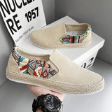 Men's Sneakers Casual Summer Low-top Corduroy Shoes Lazy Slip-on Cloth Trendy MartLion beige 39 