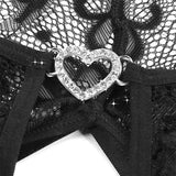 Crotchless Lingerie Women Lace Hollow Tights Erotic Teddy Baby Doll Socks Deep V Open Bra Porn Body Stockings MartLion   