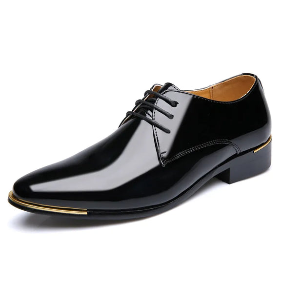 Luxury Men's Shoes Oxford Patent Leather White Wedding Black Leather Soft Dress Formal MartLion black 38 