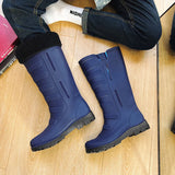 Outdoor Men's Boots for Couples High Rain Shoes Waterproof Galoshes Husband Fishing Work Garden Rainboots Women Rubber MartLion 38 Blue-Fur 36 CHINA