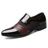 Slip On Men's Dress Shoes Oxfords Dress Classic Leather loafers Mart Lion Auburn 38 