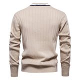 Men's Cotton Cardigan Sweater V Neck Button-up Casual MartLion   