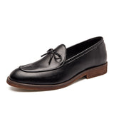 Slip On Dress Shoes Men's Microfiber Leather Casual Formal Mart Lion Black 38 