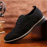 Homme Suede Leather Men Shoes  Casual  Classic Sneakers  Footwear Dress MartLion black 48 