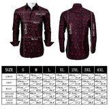 Designer Brown Men's Shirt Printed Embroidered Lapel Long Sleeve Retro Four Seasons Fit Party Barry Wang MartLion   