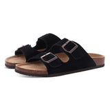 Classic Women's Clog For Slippers Men's Mules Cork Sandals with Arch Support  Beach Slides Adjustable buckle MartLion Black 1 39 