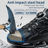 Air-Cushion Safety Shoes Men's Puncture Proof Lace Free Working Boots Puncture Proof Steel Toe indestructibl MartLion   