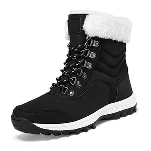 Women Snow Boots Female Winter Casual Shoes Outdoor Youth Mid-Calf Boots Waterproof Plush Ladies Cotton-padded Shoes MartLion black 41 