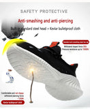 summer work shoes with protection breathable Lightweight safety with iron toe anti-stab anti-slip working summer MartLion   