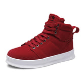 High-Top Men's Sneakers Microfiber Sneaker Platform Tennis Vulcanized Shoes Colorful Casual Men's Shoes MartLion Red 39 