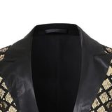 Men's Luxurious Sequin Plaid Suit Jacket Gold Silver Singer Host Stage Party Loose Dress Coats blazers MartLion   