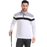 Men's Zip Long Sleeve Shirt Casual Cotton Patchwork Collared Shirt Striped Pullover Streetwear Shirt MartLion   