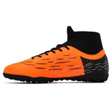 Soccer Shoes Men's Football Boots Elastic Sneakers Non Slip Abrasion Resistant Lightweight Protect MartLion Orange02 45 CHINA