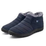 Men's Shoes Boots Snow  Winter Army Waterproof Warm Fur Footwear Work MartLion Dark blue 901 35 