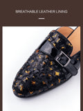 Luxury Moccasins Men's Slippers Casual Sequin Cloth Slipper Black Red Loafers Hide Toes Shoes Outdoor Slipper MartLion   