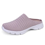 Men's Summer Mesh Casual Shoes Breathable Half-pack Slippers Women Flat Walking Outdoor Luxury Sandals MartLion light purple 35 