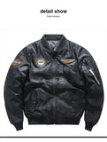 Air Force MA1 Pilot Cotton Jacket Men's Double Sided Letter Embroidery Thicken Bomber Coat Retro Trendy Military Baseball Jersey MartLion   