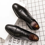 Classic Italian Style Career Office Leather Shoes Pointy Toe Wedding Dress Shoes Men MartLion   