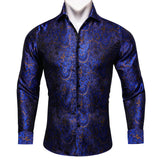 Classic Men's Shirt Spring Autumn Lapel Woven Long Sleeve Geometric Leisure Fit Party Designer Barry Wang MartLion CY-0008 S 