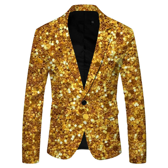  3D Sequin Embellished Jacket Men's Nightclub Prom Suit Coats Homme Stage Clothes For singers blazers MartLion - Mart Lion
