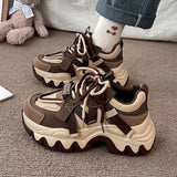 Casual Platform Sneakers Women Spring Autumn Designer Sports Shoes Female Color Match Zapatillas Mujer MartLion brown 35 