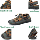 Summer Men's Sandals Outdoor Mesh Sandals Soft Clogs Slides Handmade Outdoor Slippers MartLion   