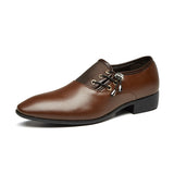 Men's Shoes Dress Leather Wedding Black Loafers Chaussure Homme Zapatos De Hombre Mart Lion brown 38 