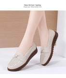 Women Flats Slip On Moccasins Spring Hollow Beige Casual Loafers Soft Sole Non Slip Breathable MartLion   