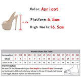 Liyke Peep Toe 16.5CM High Heels Women Slingback Sandals Slip-On Back Strap Stiletto Shoes Platform Pumps Mart Lion   