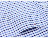 Men's Oxford Short Sleeve Summer Casual Shirts Single Pocket Standard-fit Button-down Plaid Striped Cotton Mart Lion   