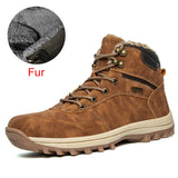 Winter Warm Men's Boots Genuine Leather Fur Plus Snow Handmade Waterproof Working Ankle Shoes MartLion 03 Dark Brown 7 