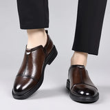 Men's Trends Leather Loafers Shoes Party Negotiation Social Office Comfort Round Toe MartLion   
