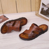 Men's Beach Open Toe Shoes Sandals Non-slip Men's Slippers Breathable Footwear Summer Outdoor MartLion Red-brown 35 