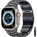 Metal Strap For Apple Watch Ultra 49mm 8 7 45mm 41mm Stainless steel smart watch bracelet Band iWatch 6 5 4 3 SE 44mm 42mm 40mm MartLion Black and tool For 38mm or 40mm 