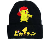 Pikachu Hat Beanie Hat Anime Kawaii Winter Warm Knitted Black Cap Kids Men's Women Girls Boys Cartoon Hip-hop MartLion   