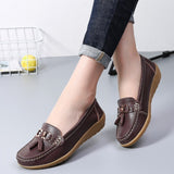 Summer Spring Slip On Flats Shoes Women Flat Casual Ladies Mocassin Femme Moccasins Breathable Zapatos Planos Mart Lion Coffee 37 
