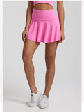 Super Cloud Running Shorts Pleated Tennis Skirt High Waist Workout Skorts Badminton Skirts with Pockets for Women Mart Lion   