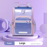 3D Children Dinosaur Cartoon Backpacks Girl Boy Capacity Breathable Reflective Schoolbags Travel MartLion Purple L  