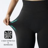 Seamless Knitted Fitness GYM Pants Women's High Waist and Hips Tight Peach Buttocks High Waist Nude Yoga Pants MartLion   