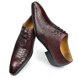 Luxury Genuine Leather Shoes Men's Handmade Printing Designer Wedding Evening Dress Oxford MartLion Wine Red 39 