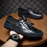 Men's Walking Driving Shoes Flat Office Dress Car Leisure Microfiber Leather Mart Lion   