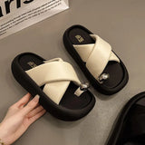 Rocking slippers Women summer set toe outside wear flip-flops with toe slip-on platform beach MartLion   