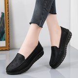 Women Flats Shoes Genuine Leather Loafers Slip On Ballet Flats Flats Walking MartLion   