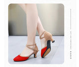 Women's Modern Dance Shoes Latin Dance Adult Ballroom Modern Jazz Mid-heel Indoor Soft-soled Practice Sandals MartLion   