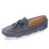 Tassel Loafers Men's Suede Luxury Shoes Casual  Slip-on Moccasin Driving MartLion GRAY 41 