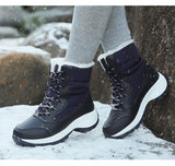 Women's Winter Boots Thick Sole Sloping Heel Ankle Outdoor Light Plush Warm Cotton Shoes MartLion   