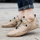 Leather Casual Shoes Men Sneakers Flat  Men  Shoes  Footwear MartLion   