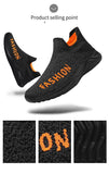 Spring Summer Letter Printed Socks Men's Breathable Sneakers Casual Platform Slip-on Couple Jogging Shoes MartLion   